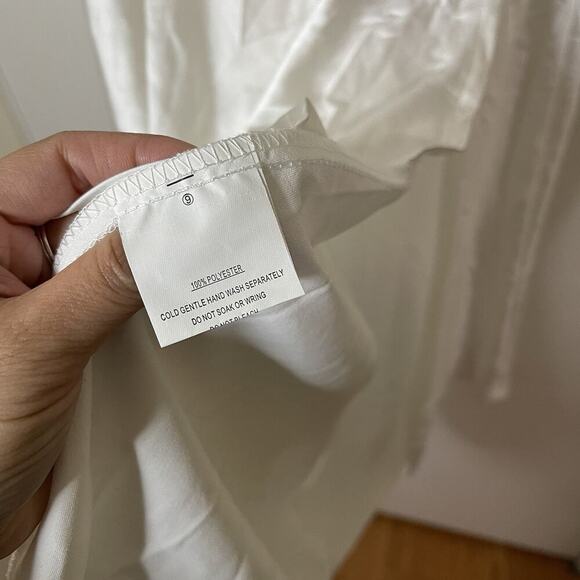 NEW! Selfie Leslie Golden Era Satin Lace Cowl Neck Midi White Dress L st3125b01 - Picture 8 of 9